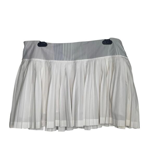 Lululemon Pleat to Street Striped Waistband Mid-Rise Skort White Women's Size 10 - Picture 2 of 7
